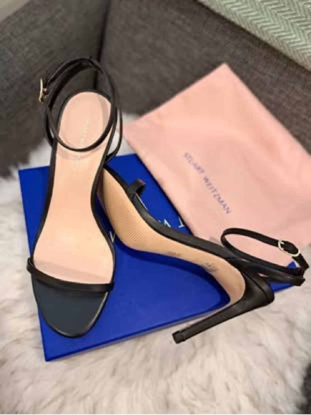 Stuart Weitzman Dancer Black 85mm Sandal